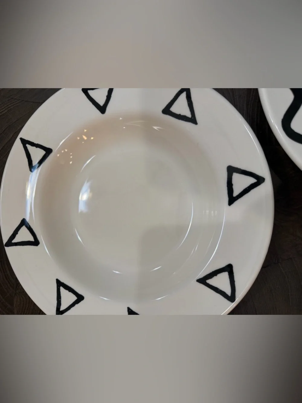 Pier 1 White Ceramic Bowl with Green Brand Stamp